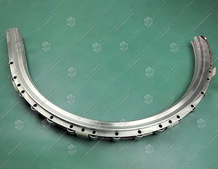 Алюминиевая основа огибающего участка, OTIS 506NCE, в сборе с роликами 17 шт., для балюстрады H - 1000 мм