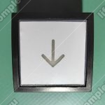 Кнопка вызова/приказа, DNDT Dongnan Elevator, квадратная, стрелка вниз, зеленая подсветка