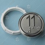 Кнопка вызова/приказа, VEGA Achille, 11 этаж, с кодом Брайля, красная подсветка (разъем MLSU)