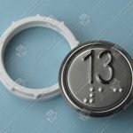 Кнопка вызова/приказа, VEGA Achille, 13 этаж, с кодом Брайля, красная подсветка (разъем MLSU)