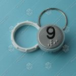 Кнопка вызова/приказа, VEGA Venus, 9 этаж, с кодом Брайля, красная подсветка (разъем MLK)