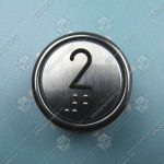 Кнопка вызова/приказа, КМЗ, ВК-32-5Б, 2 этаж, с кодом Брайля, красная подсветка (разъем MLB)