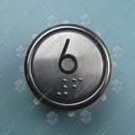 Кнопка вызова/приказа, КМЗ, ВК-32-5Б, 6 этаж, с кодом Брайля, красная подсветка (разъем MLB)