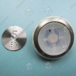 Кнопка вызова/приказа, CANNY, 5 этаж, 24V, красная подсветка, круглая, с кодом Брайля