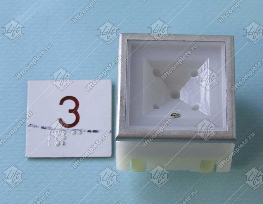 Кнопка вызова/приказа, THYSSEN, этаж 3, KT40-WK21-2006 A4J10132, красная подсветка