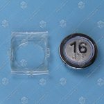 Кнопка вызова/приказа, KLEEMANN, 16 этаж FMR BS, синяя подсветка, с кодом Брайля