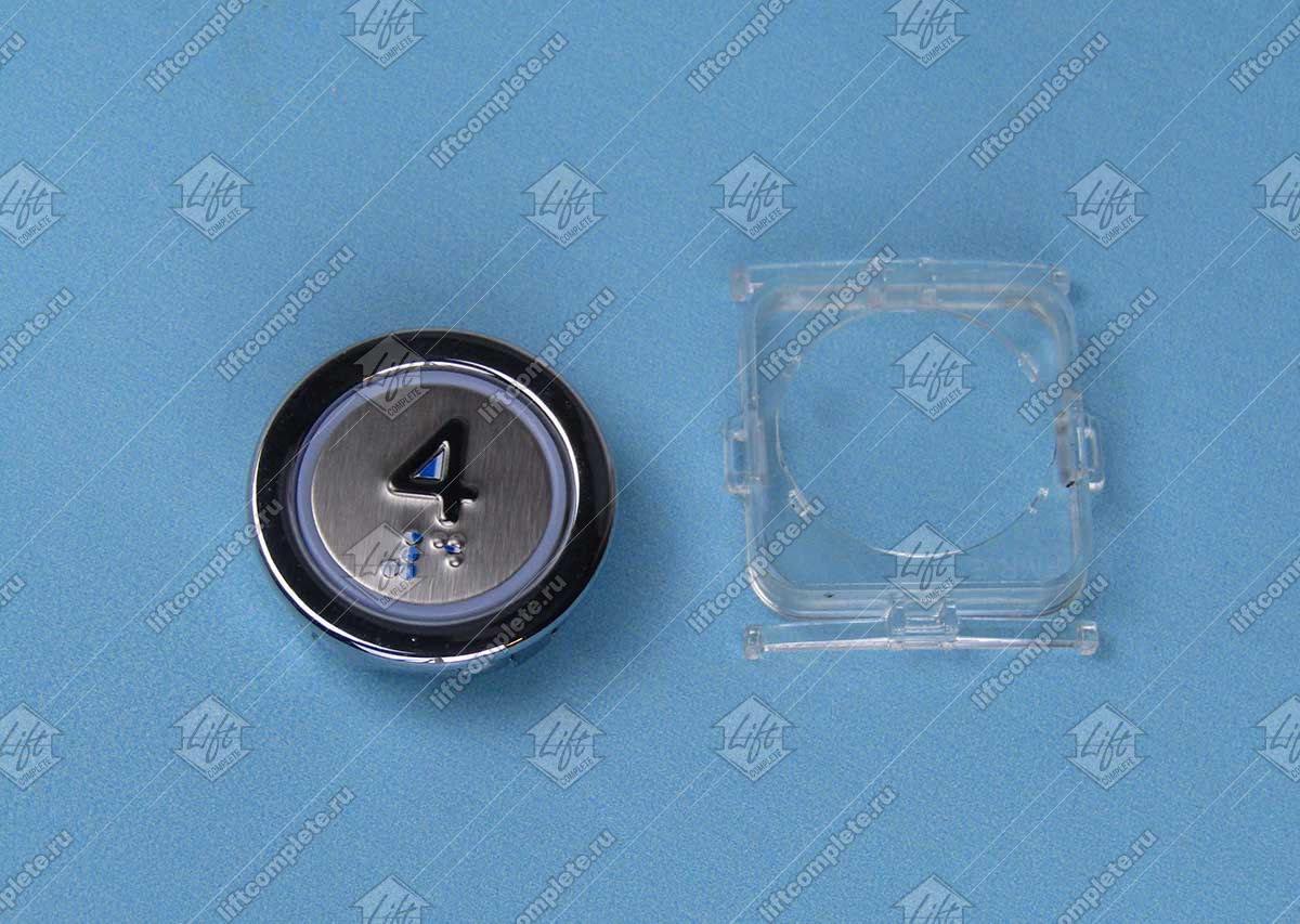 Кнопка вызова/приказа, KLEEMANN, 4 этаж FMR BS красная подсветка, с кодом Брайля