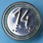 Кнопка вызова/приказа, ЩЛЗ, ВКЛ13А-7-4И, 14 этаж, с кодом Брайля, красная подсветка