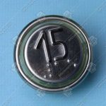 Кнопка вызова/приказа, ЩЛЗ, ВКЛ13А-7-4И, 15 этаж, с кодом Брайля, красная подсветка