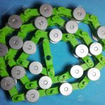 Отклоняющая цепь торца балюстрады, SJEC, 20 звеньев, зеленые звенья