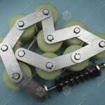 Прижимная роликовая цепь поручня траволатора, OTIS 606 NCT, 9 роликов (тип Z1), шаг - 78 мм, без кронштейна